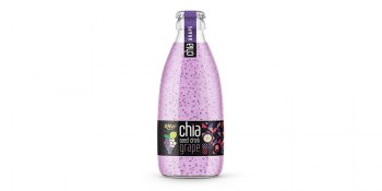 250ml glass bottle Chia seed drink with grape flavor RITA